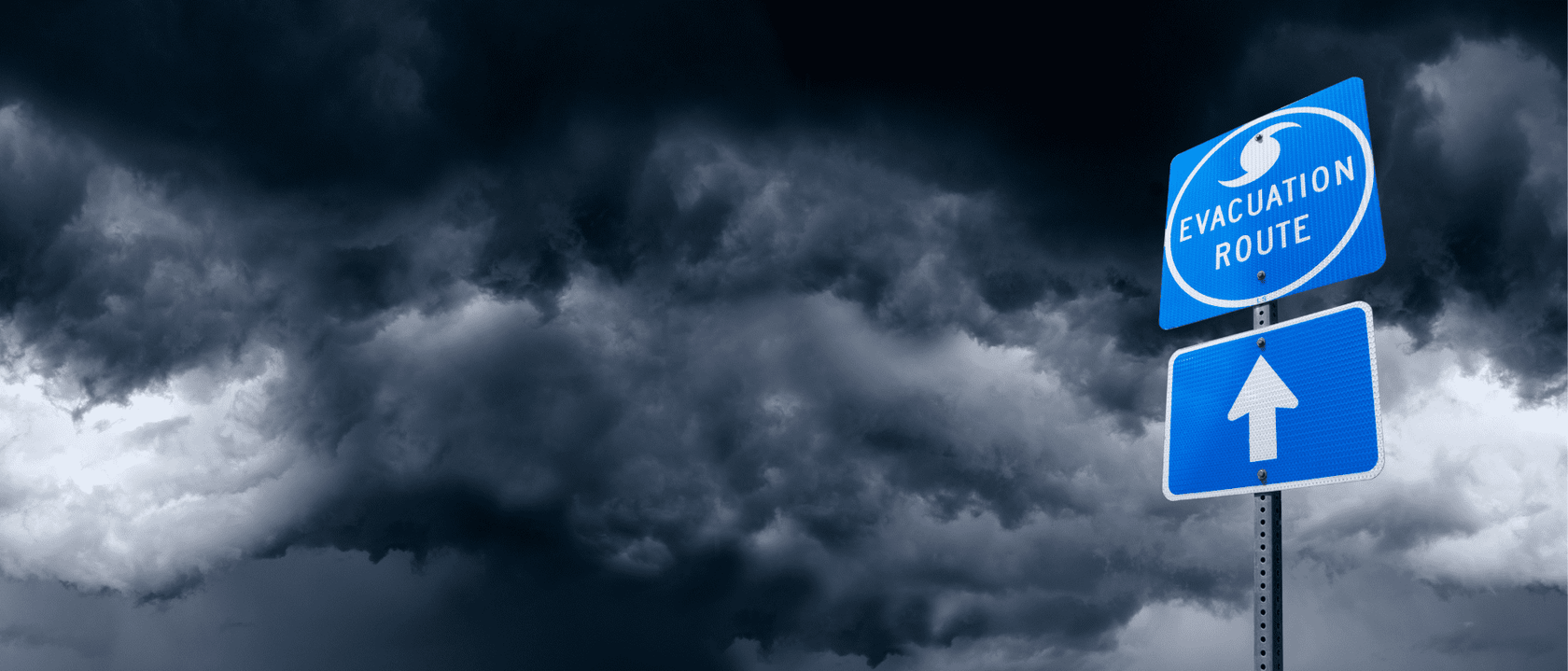 Evacuation route sign