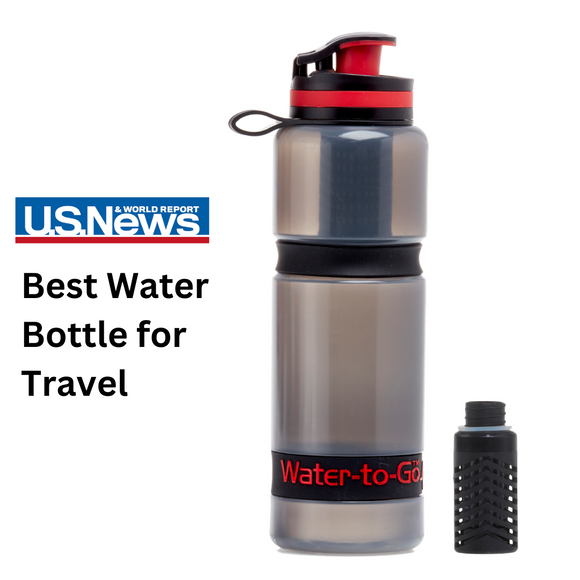 water filtration bottle named best for travel by US News