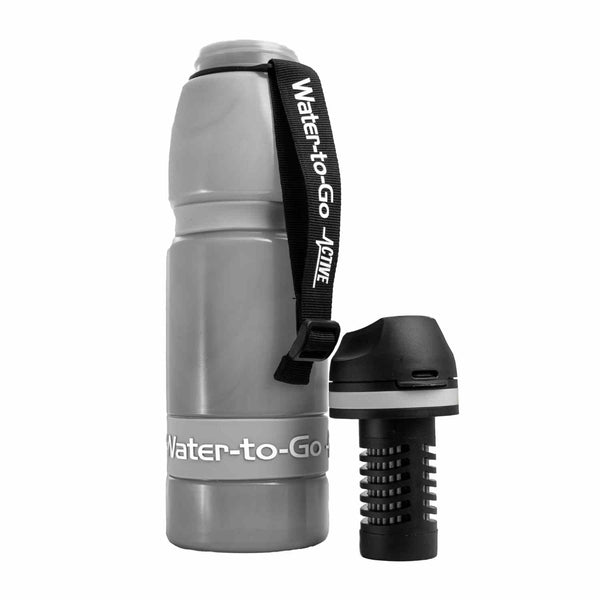 Extra Large Water Purifier Bottle 33.8 fl oz /1L Black filter water bottle - Water to Go