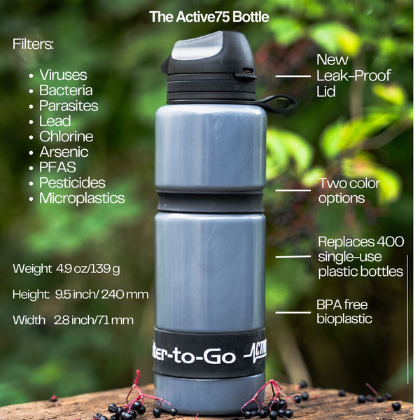 Large Water Purifier Bottle (25oz / 75cl) filter water bottle - Water to Go