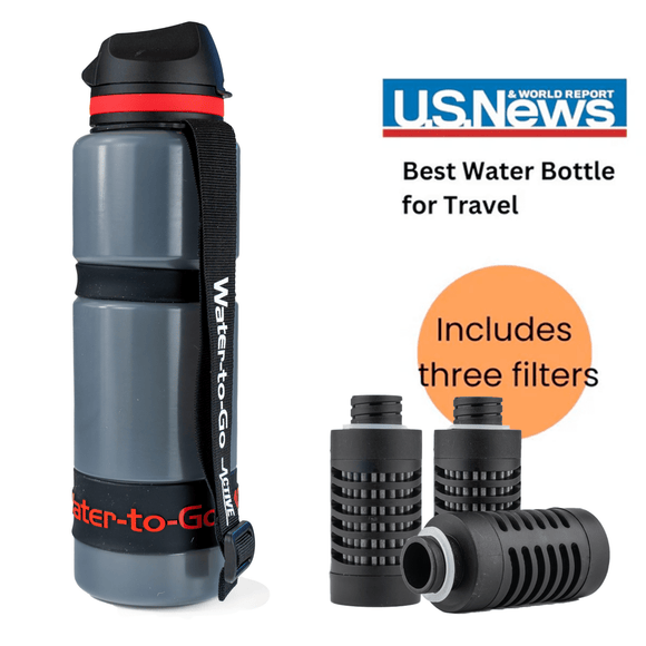 Large Water Purifier Bottle (26oz / 75cl) - Value Bundle filter water bottle - Water to Go