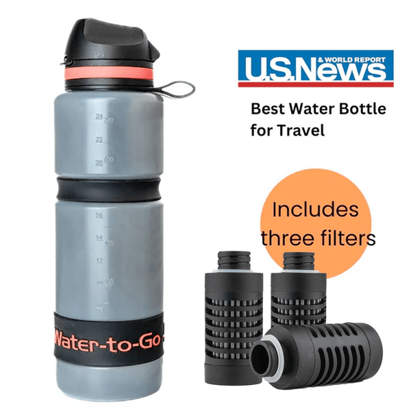 Large Water Purifier Bottle (26oz / 75cl) - Value Bundle filter water bottle - Water to Go