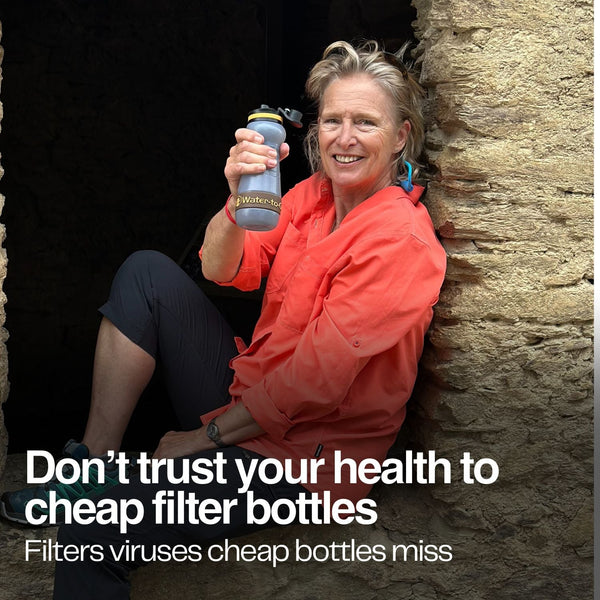 Small Water Purifier Bottle (18.5 fl oz/55cl) - Family Value Bundle (Black) filter water bottle - Water to Go